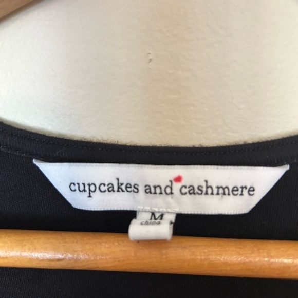 Cupcakes and cashmere black long sleeve stretchy soft Blouse Top Sweater size M - Picture 5 of 10